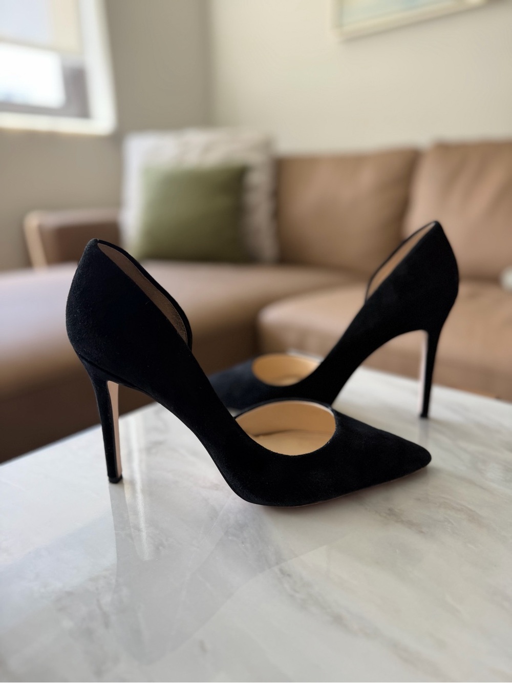 Jessica Simpson Black Suede Pointed-Toe Stiletto Pumps